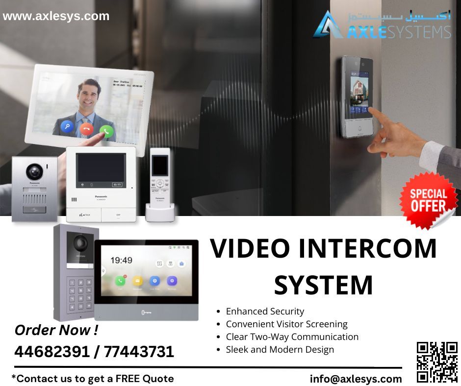 axlesystems's tweet photo. Upgrade your security with the latest Video Intercom System in Qatar! Contact Axle Systems, the authorized distributor, for top-notch solutions. Enhance access control and communication effortlessly. Call us at 44682391/77443731 or email info@axlesys.com for inquiries. https://t.co/ZrjQpZGPc9