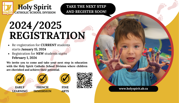 Early Registration for new students is right around the corner and re-registration for current students is open. Visit our website for more details!
holyspirit.ab.ca/schools/regist…

#IBelieveInCatholicEd #Registration #hs4