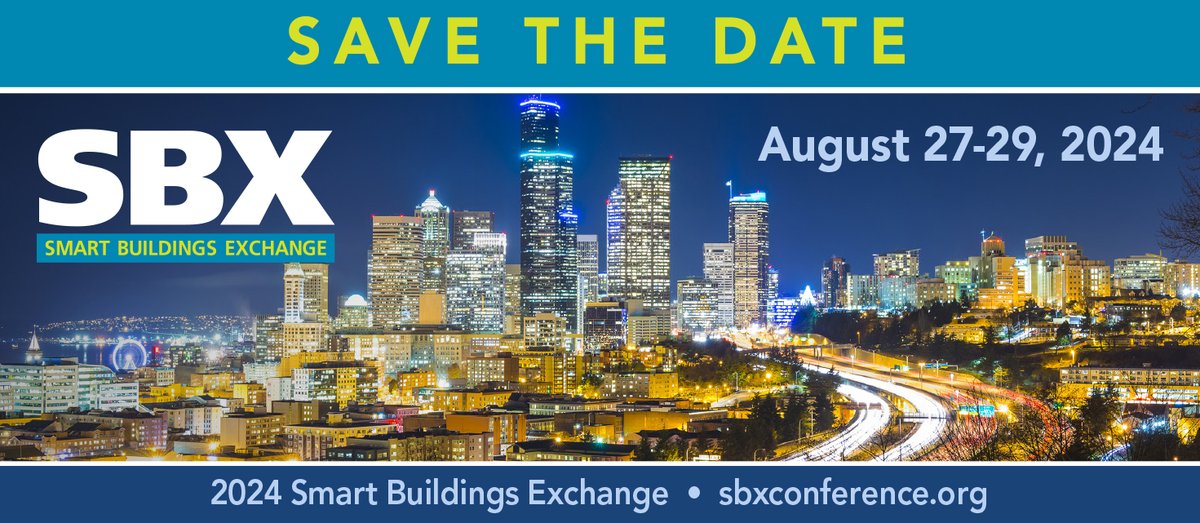 SBC_PacTower's tweet photo. Save the date for Smart Buildings Exchange – August 27-29, 2024! The free, 3-day event will include 2 days of virtual sessions (August 27th &amp; 28th) &amp; the 3rd day will be held in person in Seattle. Stay tuned for more details coming soon! https://t.co/98l5WWpaWE