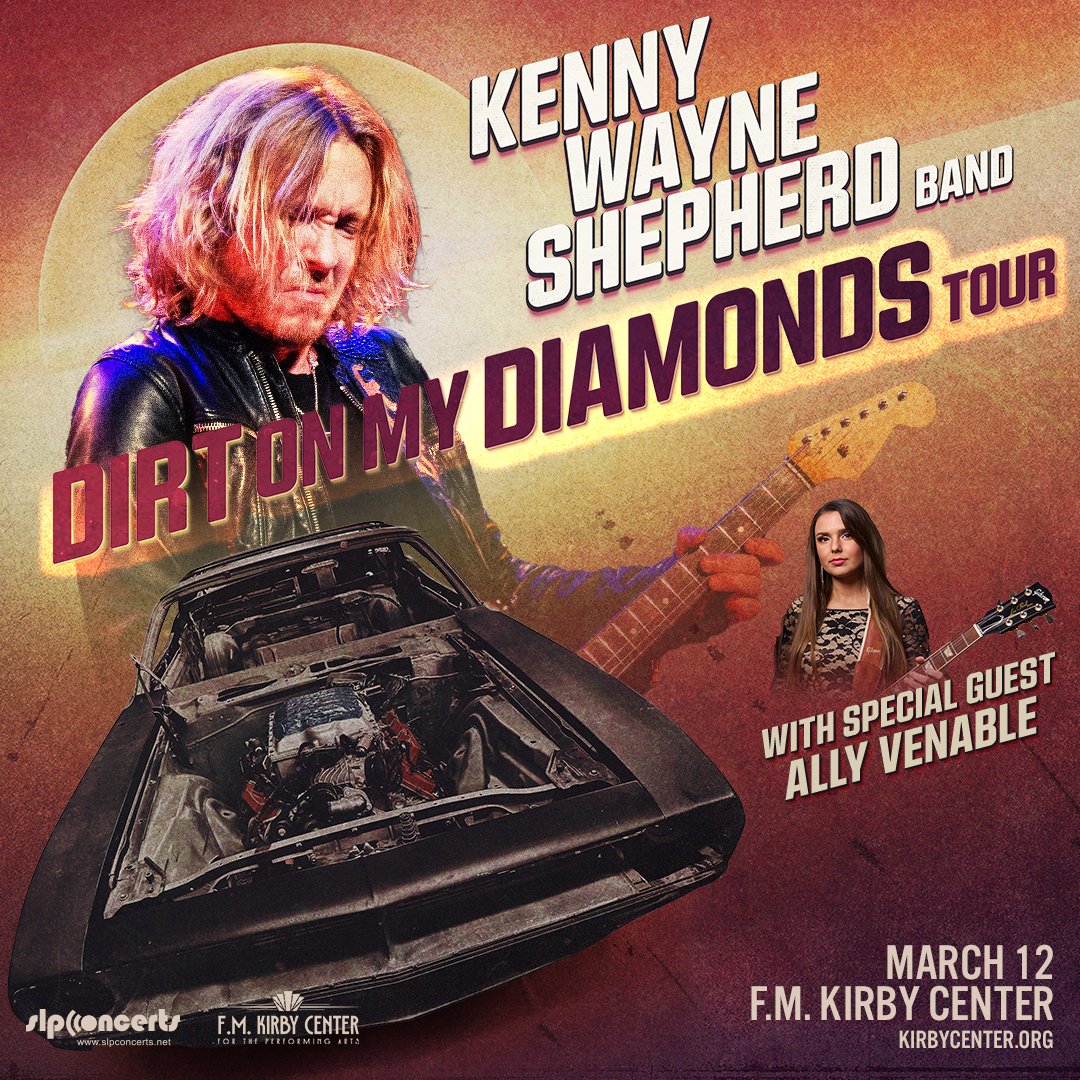 There's dirt on @KWShepherd's diamonds—so he's bringing his brand of blues to the Diamond City! See Kenny Wayne Shepherd Band with fellow blues guitarist Ally Venable at the #FMKirbyCenter! Don't miss your chance to see two amazing songwriters live. 🎟️ticketmaster.com/event/02005F2B…