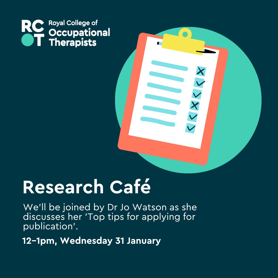 Members, don't miss the first research cafe of the year! 🎉 @JoWatson22 will present 'Top tips for applying for publication'. Plus you'll get a chance for discussion with other members. Find out more: loom.ly/kwbDIUg