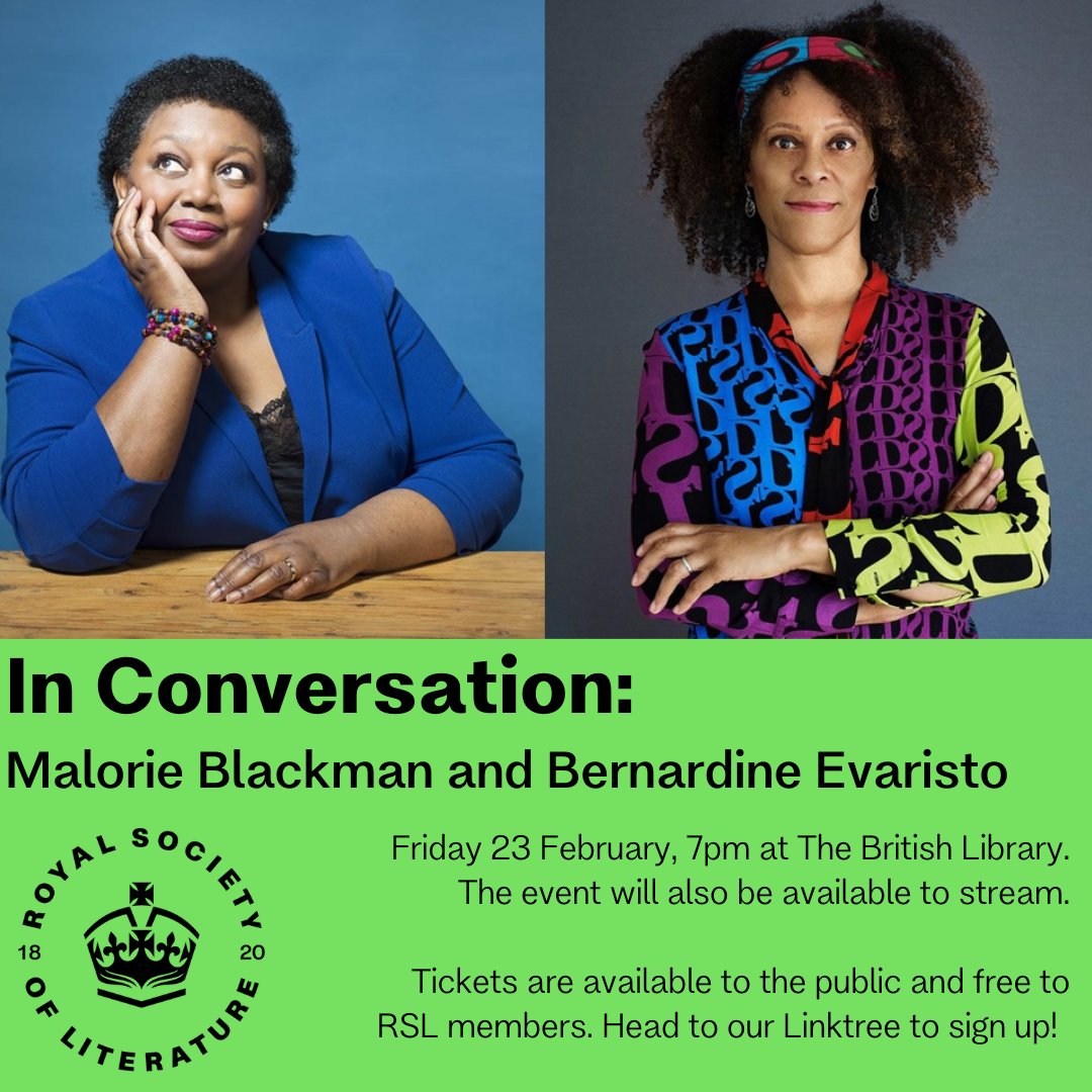 Event 3 in our series is Malorie Blackman and Bernardine Evaristo in conversation at The British Library on Friday 23 Feb, 7pm. Join these beloved authors at the very top of their game as they discuss Malorie's rise to success, and what has been won and lost along the way.