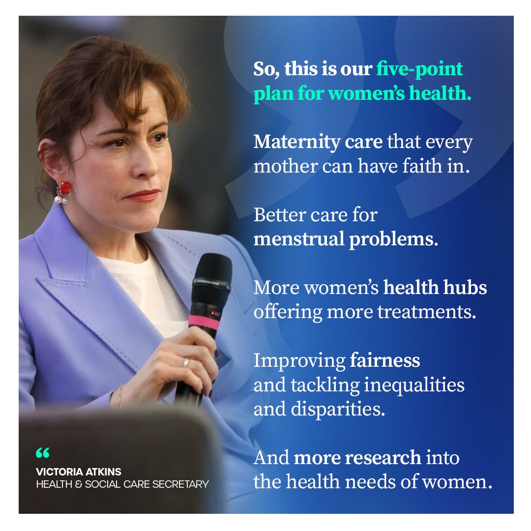 VictoriaAtkins's tweet image. Women’s health and maternity care is deeply personal for me — improving it for women across our country is one of my top priorities.

You can read my #WomensHealthSummit speech in full here:
gov.uk/government/spe…
