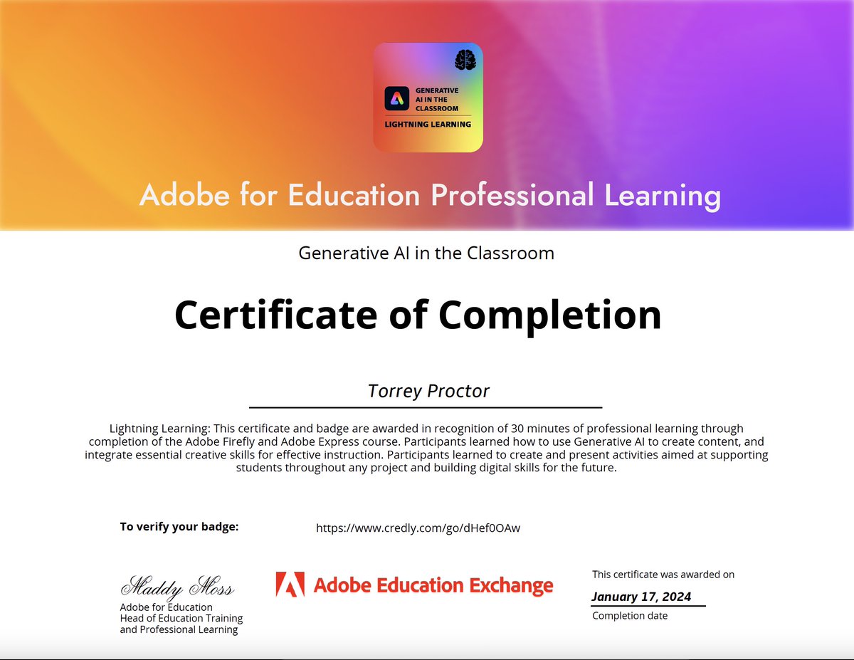 View my verified achievement from @adobeforedu
📷