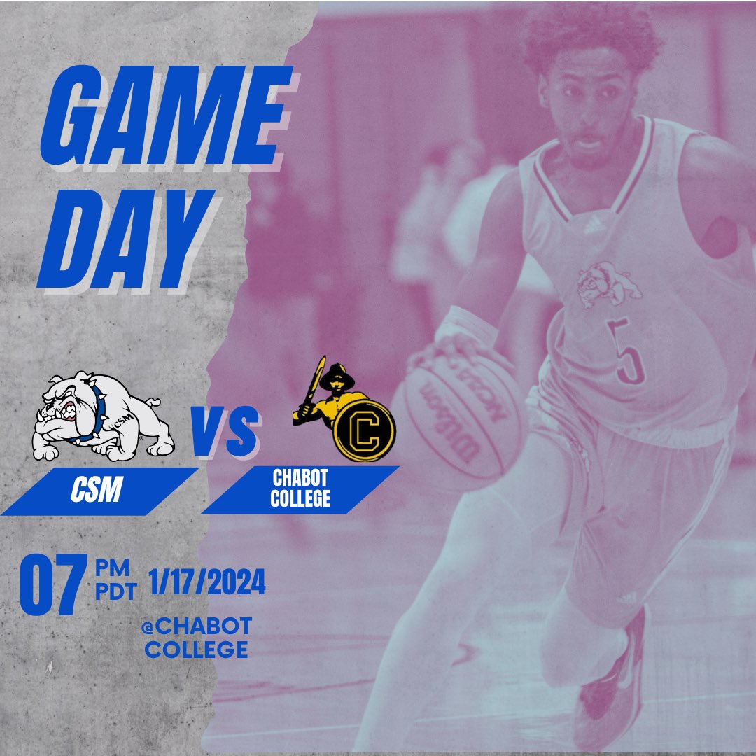 CSM_MBB's tweet photo. 🏀Game Day for The College of San Mateo!
The Bulldogs head to the east bay to take on the Chabot Gladiators. Tip off is 7pm! Come out and show your support or catch all of the live action using this link💻: https://t.co/8PRFVhDjqR
#godogs #csmbasketball https://t.co/3rfJ4lWgds