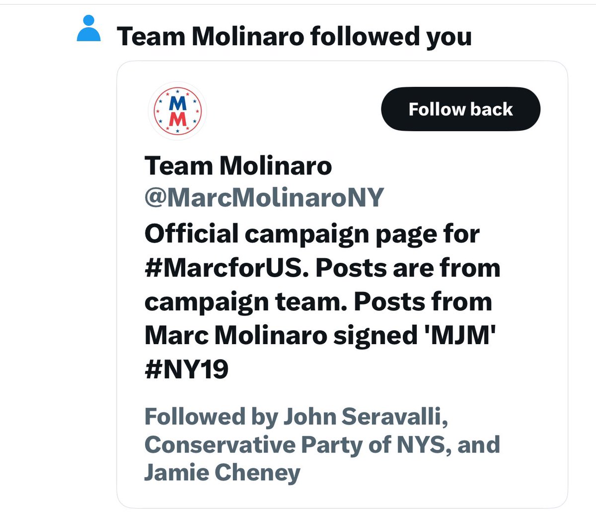 Heads Up #TeamMolinaro 

I’m not a political op. I’m involved in no organized political group. I’m just an everyday citizen reporting on following the money in NY politics 

I don’t do innuendo & I don’t post anything ‘till I have dead on facts 
w/receipts

If I say it, it’s true