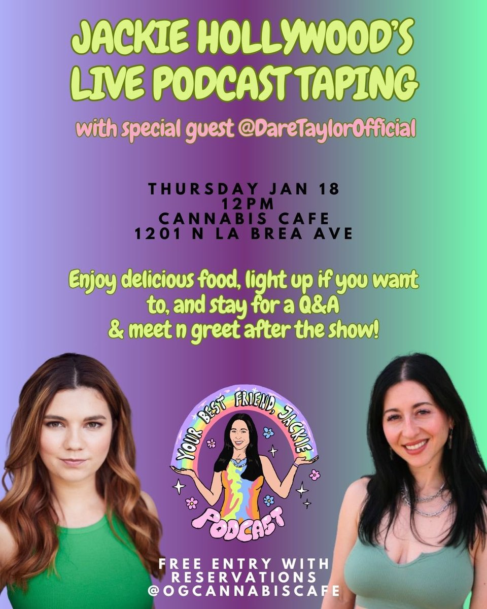 I would love to have you join me at my first ever live podcast episode with special guest #DareTaylor 😊 tomorrow 1/18! It’s absolutely free, just show up and mingle with us! <a href="/ogcannabiscafe/">Original Cannabis Cafe</a>