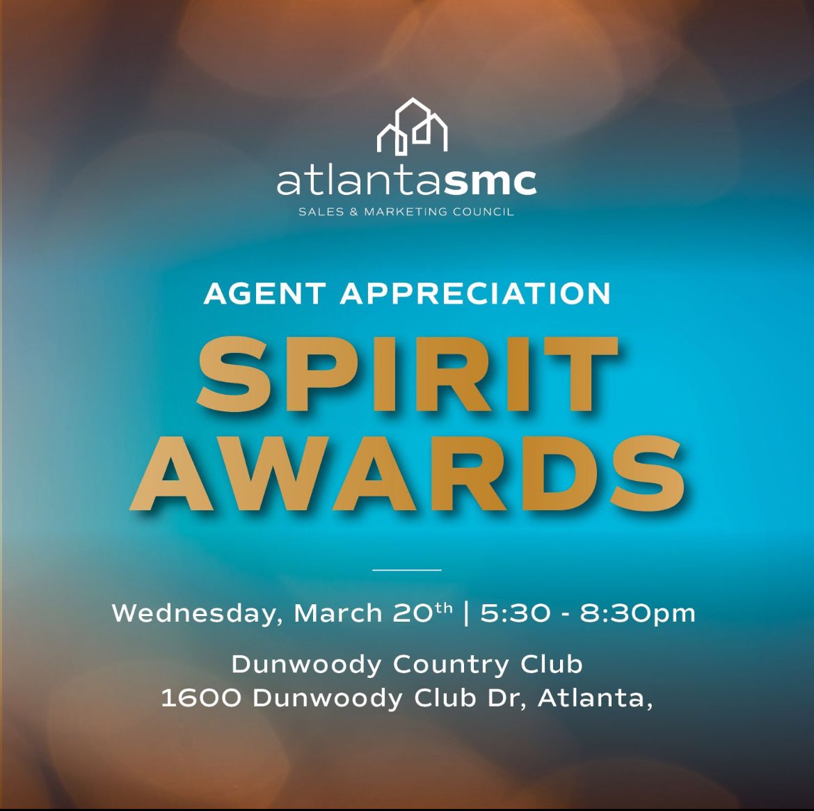 AtlantaSMC's tweet photo. SAVE THE DATE! 📅 Time for our Agent Appreciation Event!! This will be held at the beautiful Dunwoody Country Club on Wednesday, March 20th. 

You won't want to miss a night of good food, great people and incredible awards!! https://t.co/THLvOXTAgq