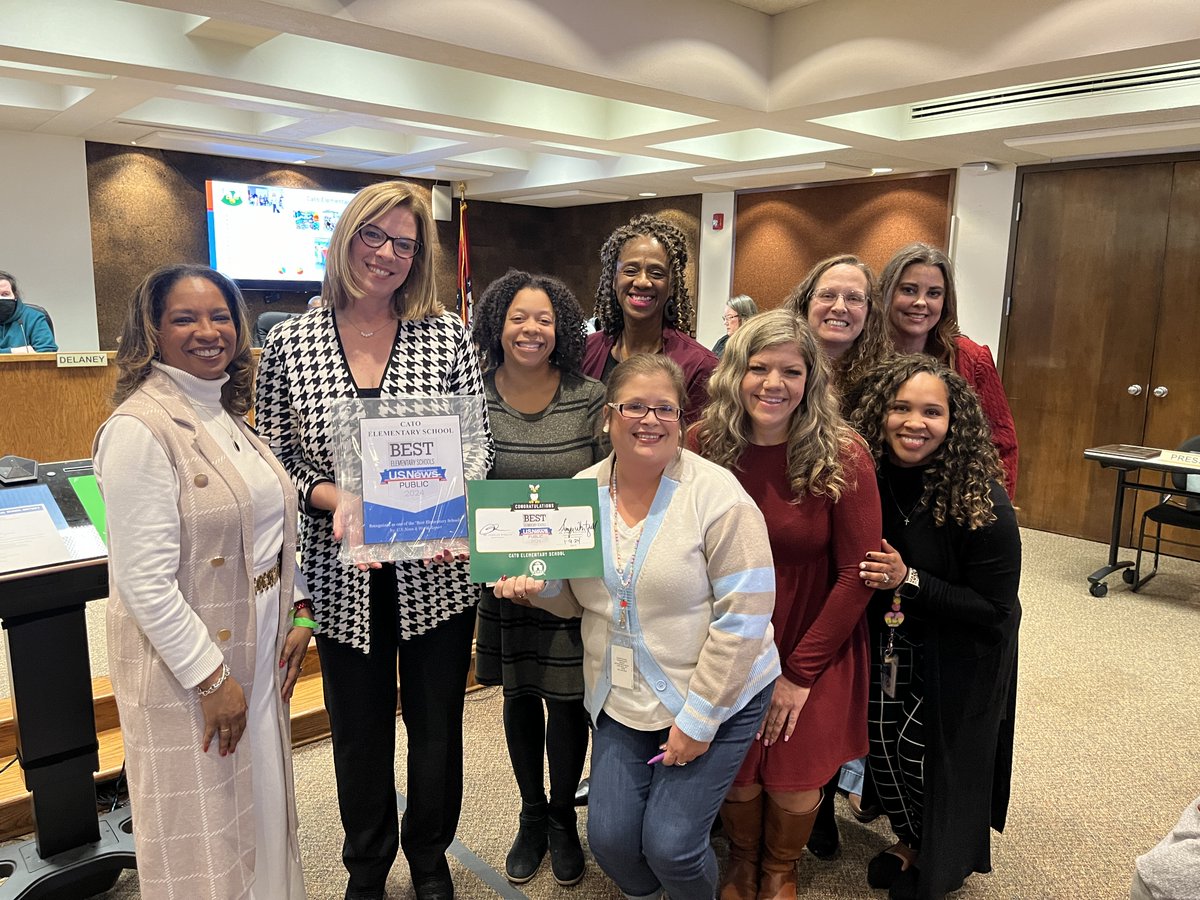pcssdschools's tweet photo. The past 2 months, 5 schools were publicly recognized at school board meetings for their 2024 US News and World Report ranking. We're so proud of BAKER, CATO, and CHENAL ELEMENTARY, ROBINSON MIDDLE and ROBINSON HIGH for their hard work and accomplishments! #pcssdproud #serveall https://t.co/At3AtDcpk0