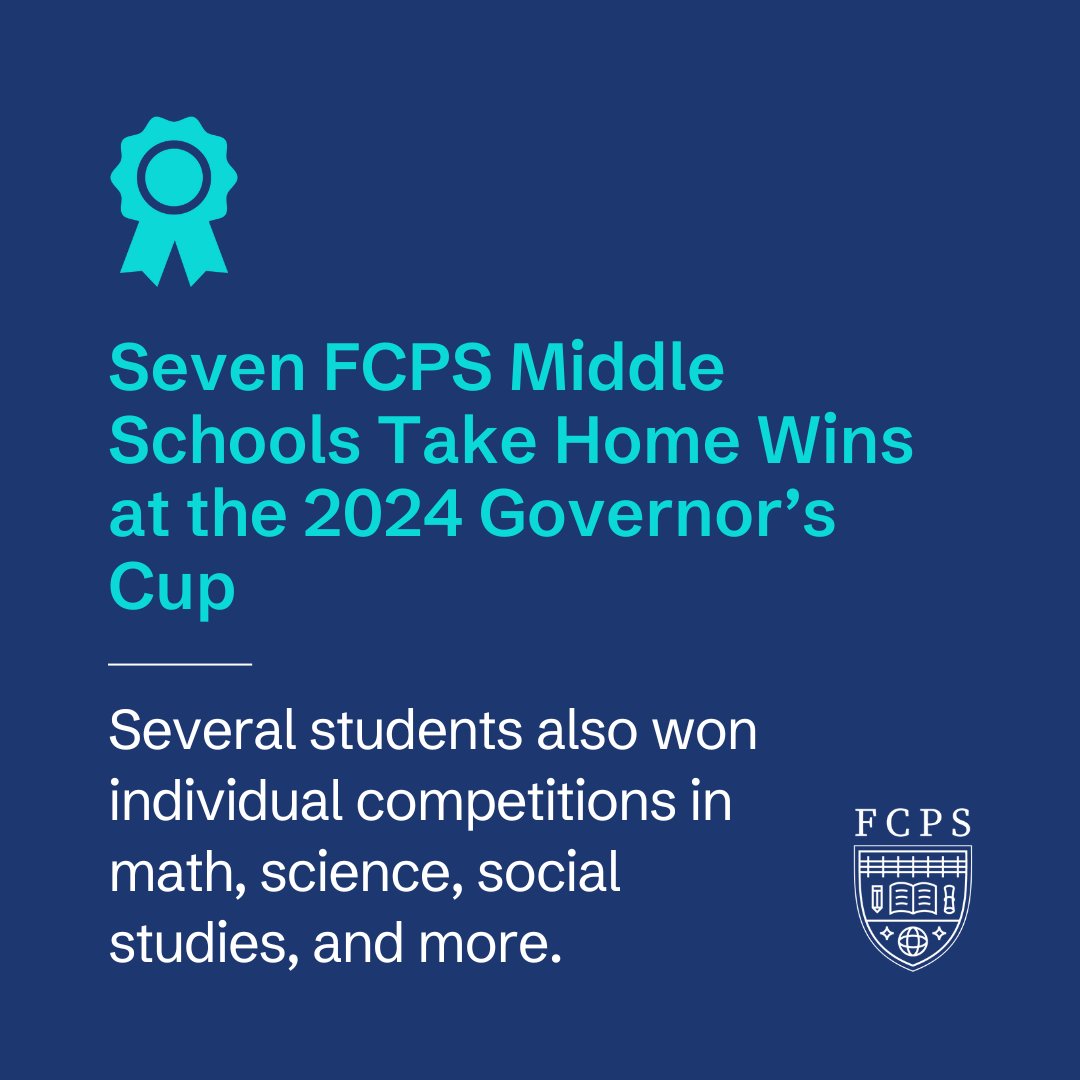 🏆 Several students and FCPS middle schools took home wins at the 2024 Governor's Cup series. 🥇 Learn more and see the winners at fcps.net/post-details/~…