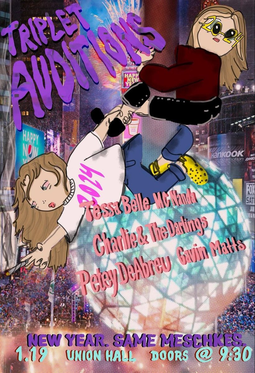 Union Hall (@unionhallny) on Twitter photo FRI 1/19: TRIPLET AUDITIONS
Join treacherous twins <a href="/annabel_meschke/">Annabel Meschke</a> and <a href="/sabinameschke/">Sabina Meschke</a> on their quest for a platonic third as they offer comedians a chance to be their wombmate!
Featuring <a href="/tessabelllle/">Tessa</a> <a href="/pdeezjokes/">Petey DeAbreu</a> <a href="/gavinmatts/">gavin</a> <a href="/mcunanda/">mc</a> + More!
🎟️: tinyurl.com/49286exw FRI 1/19: TRIPLET AUDITIONS
Join treacherous twins <a href="/annabel_meschke/">Annabel Meschke</a> and <a href="/sabinameschke/">Sabina Meschke</a> on their quest for a platonic third as they offer comedians a chance to be their wombmate!
Featuring <a href="/tessabelllle/">Tessa</a> <a href="/pdeezjokes/">Petey DeAbreu</a> <a href="/gavinmatts/">gavin</a> <a href="/mcunanda/">mc</a> + More!
🎟️: tinyurl.com/49286exw