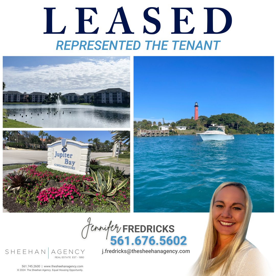 LEASED in Jupiter Bay!✨
Represented the Tenant!

Jennifer Fredricks
561.676.5602
j.fredricks@thesheehanagency.com
#adventurerealtor
.
.
.
#leased #rented #justleased
#RepresentedtheTenant #tenant
#thesheehanagency
#jupiterbay
#jupiterflorida
#jupiterfloridarealestate #jupiterfl