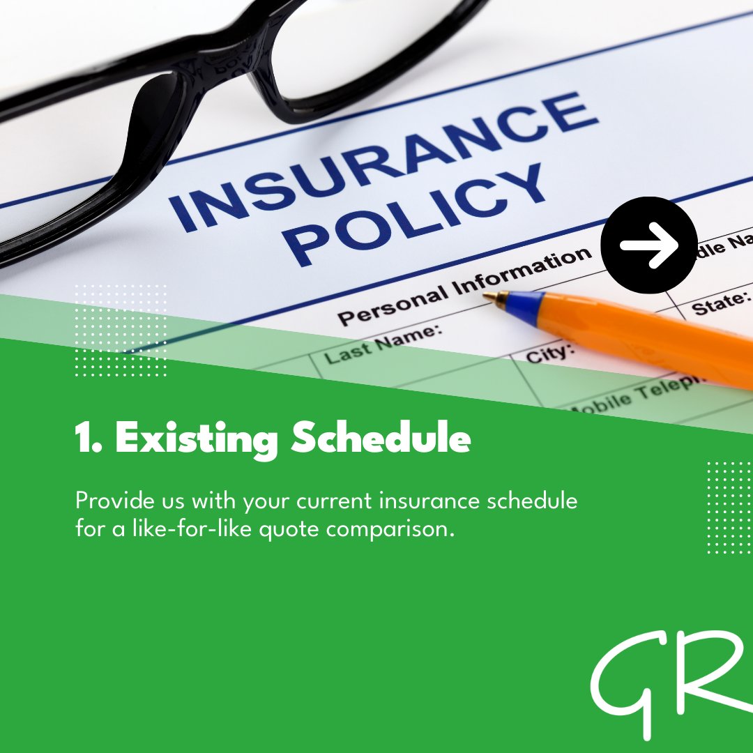 GreenlandsIns's tweet image. 4 Things you can provide us with to help us get the best quote for you!

1️⃣Existing Schedule
2️⃣Accurate Premium Target
3️⃣Up-to-Date Sums Insured
4️⃣Renewal Date

#ThinkInsurance #ThinkGreenlands