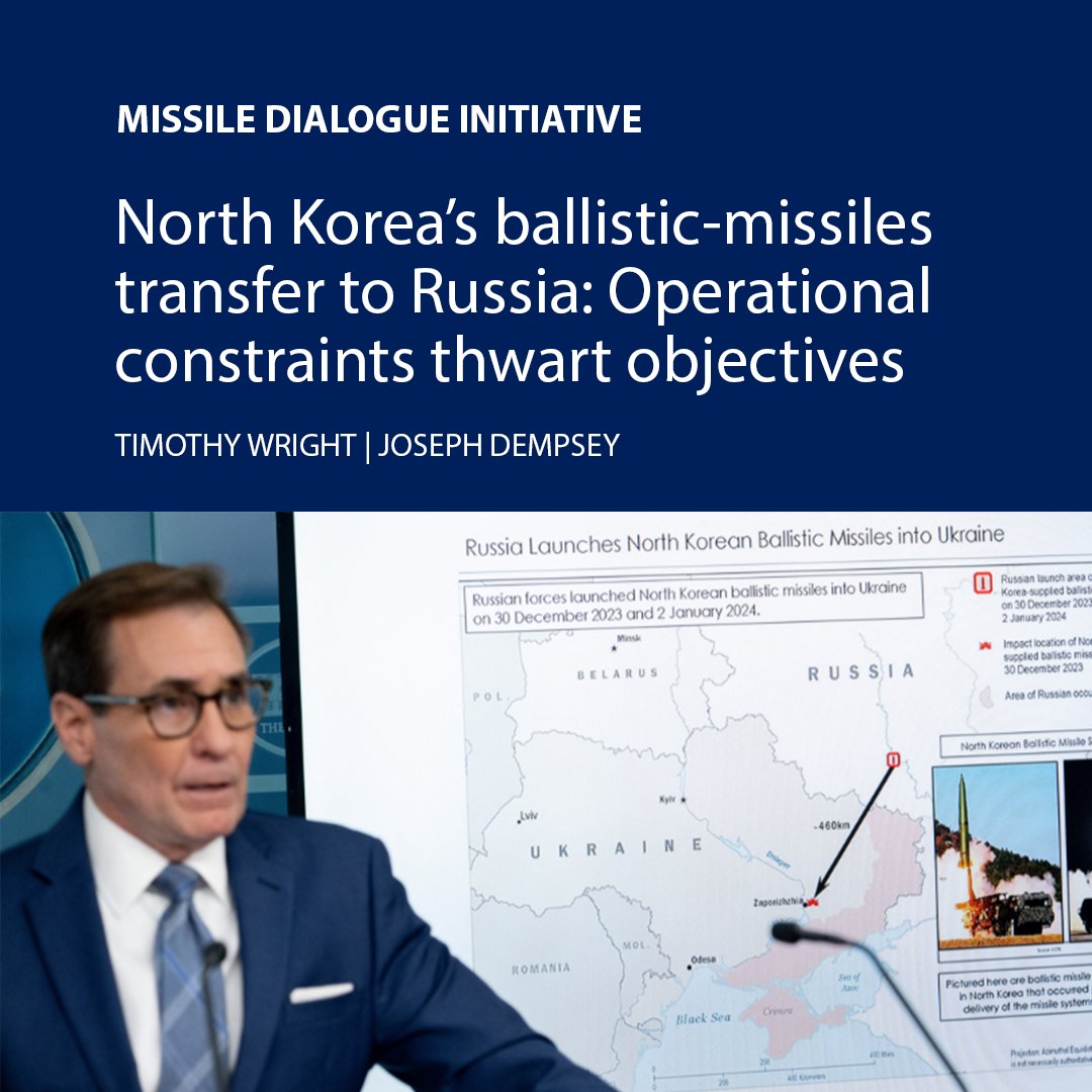 North Korea has supplied Russia with ‘several dozen’ short-range ballistic missiles - confirmed by US’s John Kirby. @Wright_T_J and @JosephHDempsey provide their analysis. #MissileDialogueInitiative bit.ly/4bbvUm6