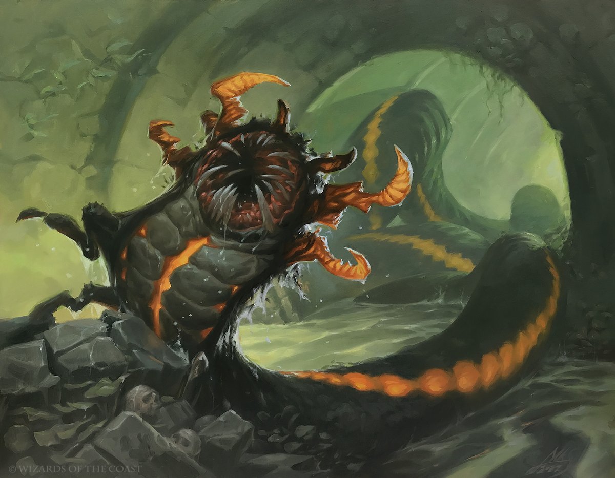 "Culvert Ambusher" for MtG's upcoming Murders at Karlov Manor set.
40 x 50 cm, oils on wooden board,
A.D. Zack Stella
© Wizards of the Coast

The original painting will be up for auction soon on the MtG Art Market.