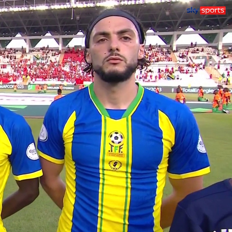 SkySportsNews's tweet photo. Tanzania winger Tarryn Allarakhia has become the first Wealdstone FC footballer ever to play at an Africa Cup of Nations after starting against 2022 World Cup semi-finalists Morrocco 🙌