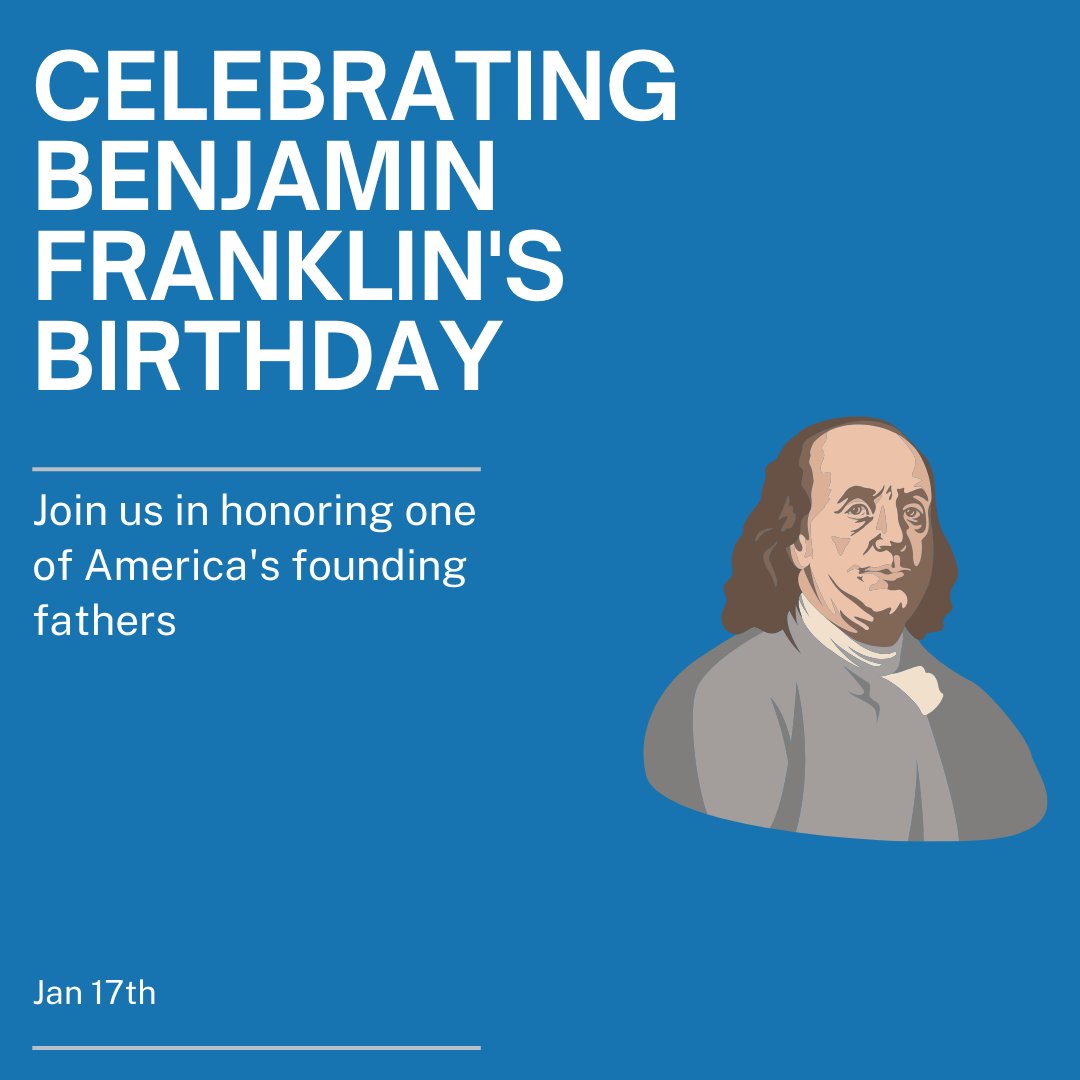 dee_realestate's tweet photo. 🎂🇺🇸 Happy Birthday to a Founding Father and polymath extraordinaire, Benjamin Franklin! 🎉✨
 
On this day, we honor the legacy of a brilliant mind who contributed to the birth of the United States. 

📜🔍 From inventions to diplomacy, Franklin's impact https://t.co/t7GLvMwY31