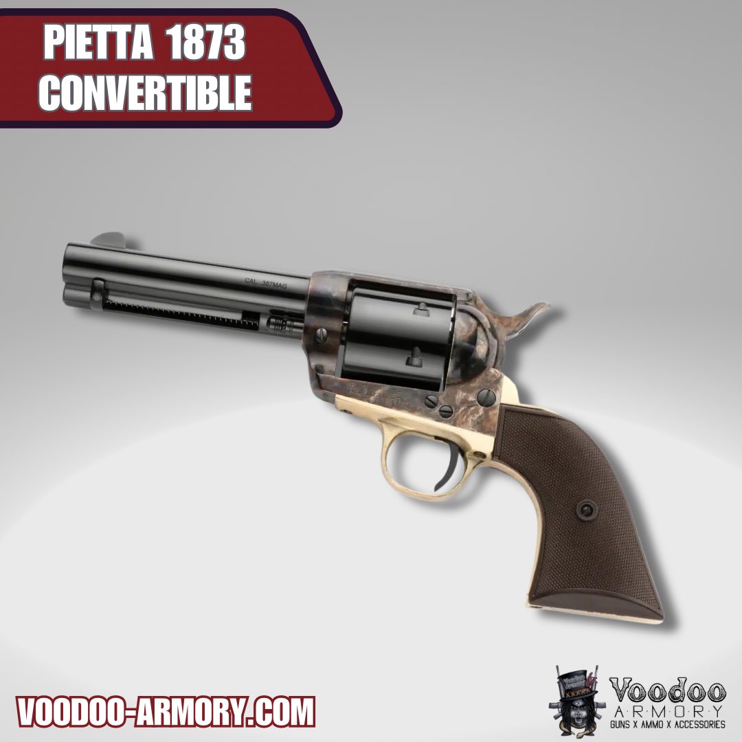 Excited to share my new Pietta 1873 Convertible! 🤠🔫 This classic revolver's craftsmanship is top-notch, and the ability to switch between .357 mag and 9mm is a game-changer. Ready for some quality range time! #Pietta1873 #FirearmEnthusiast #guns #pewpewlifesyle #wheelgun…