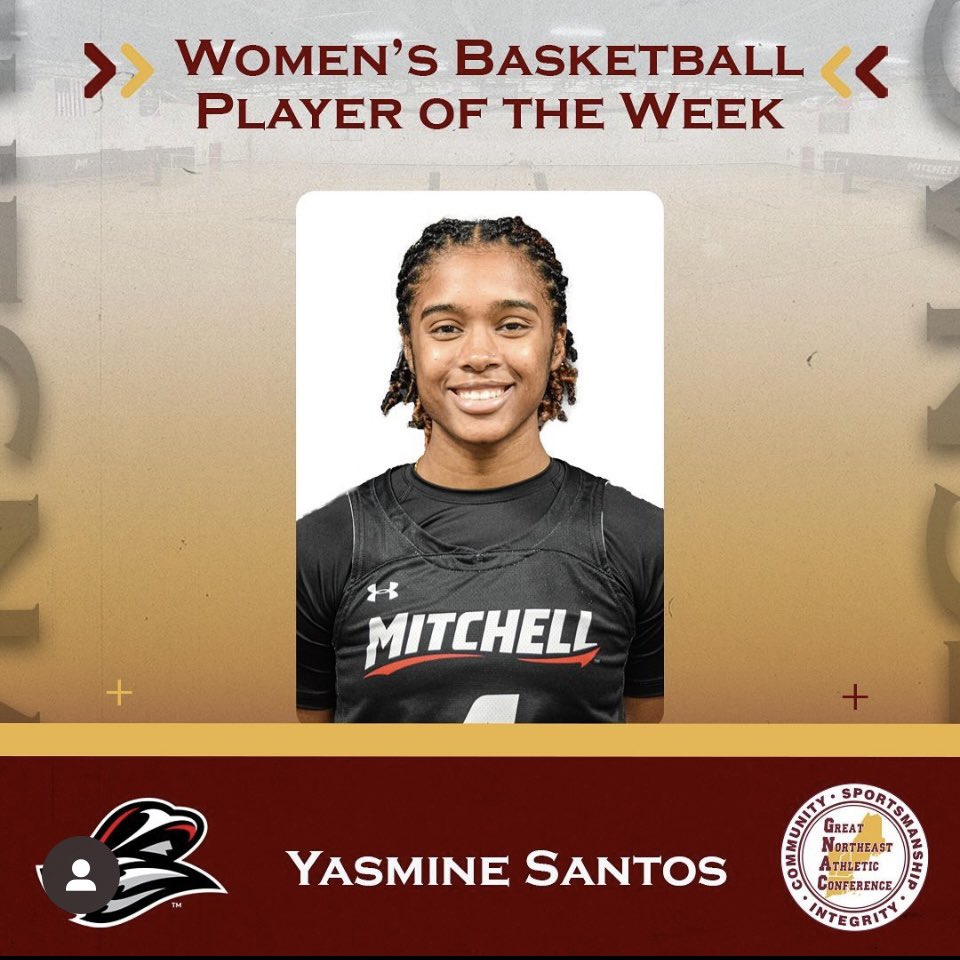 Big Congratulations to Yasmine Santos for receiving GNAC Player Of The Week honors! 
37.5 PPG, 14 RPG, 3 APG, 55.6 FG% 🔥

#GoMariners