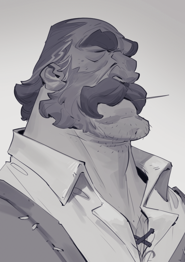 「moustache man sketch! 」|Max Greckeのイラスト