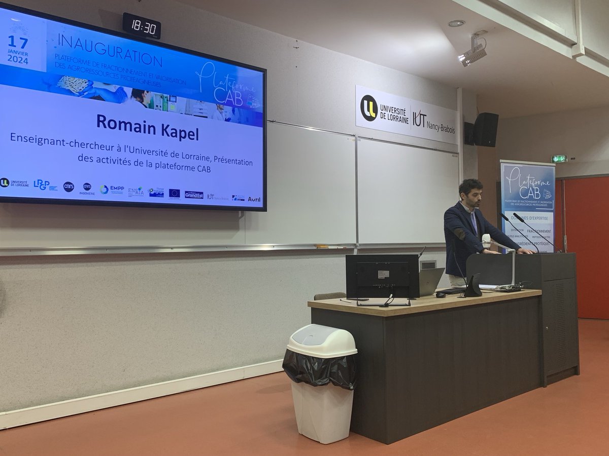 AlainHehn's tweet photo. Inauguration de la plateforme CAB du LRGP localisée ⁦@IUTNancyBrabois⁩ 

Superbe environnement pour faire avancer les fronts de science dans le domaine de la #bioéconomie.

⁦⁦@Univ_Lorraine⁩
⁦@CNRS_Centre_Est⁩ 
⁦ https://t.co/ea0AOcyKZf
