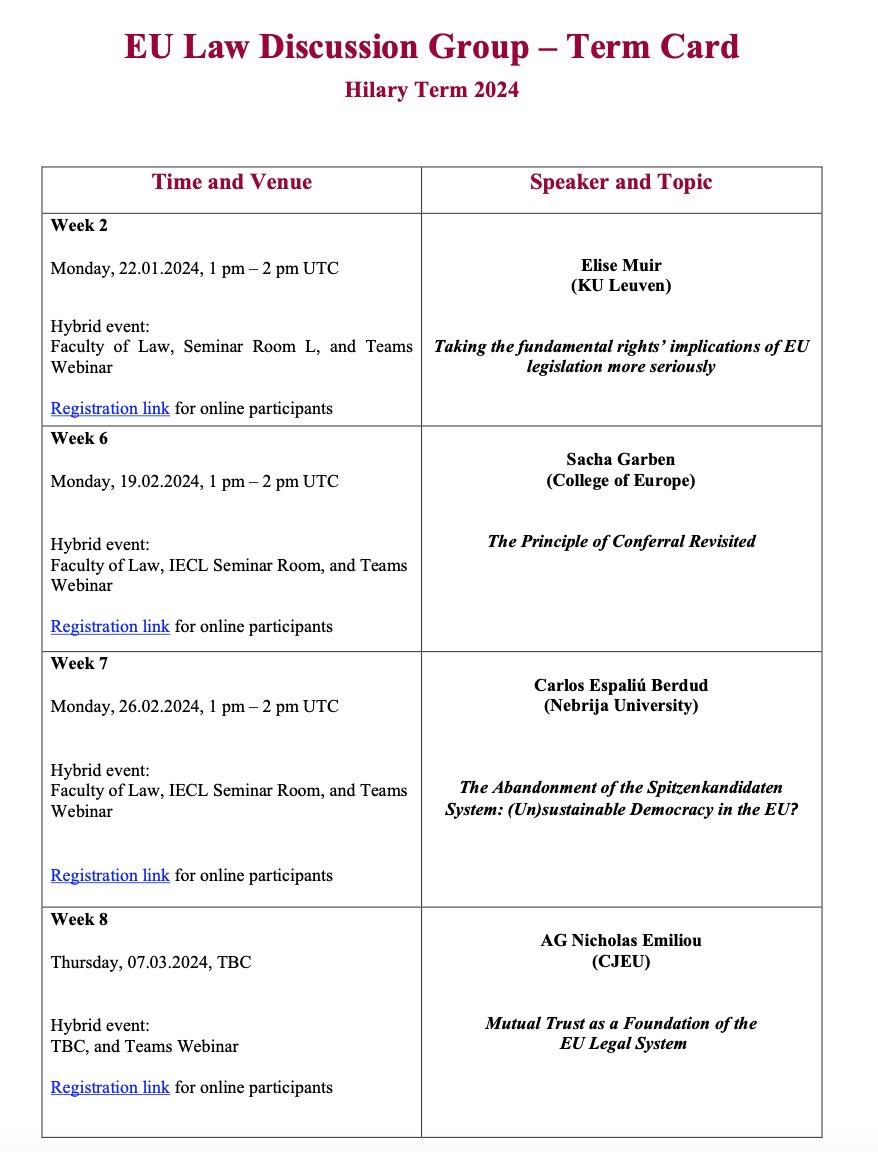 Our Term Card for Hilary Term 2024 is out! A fantastic line up of speakers!