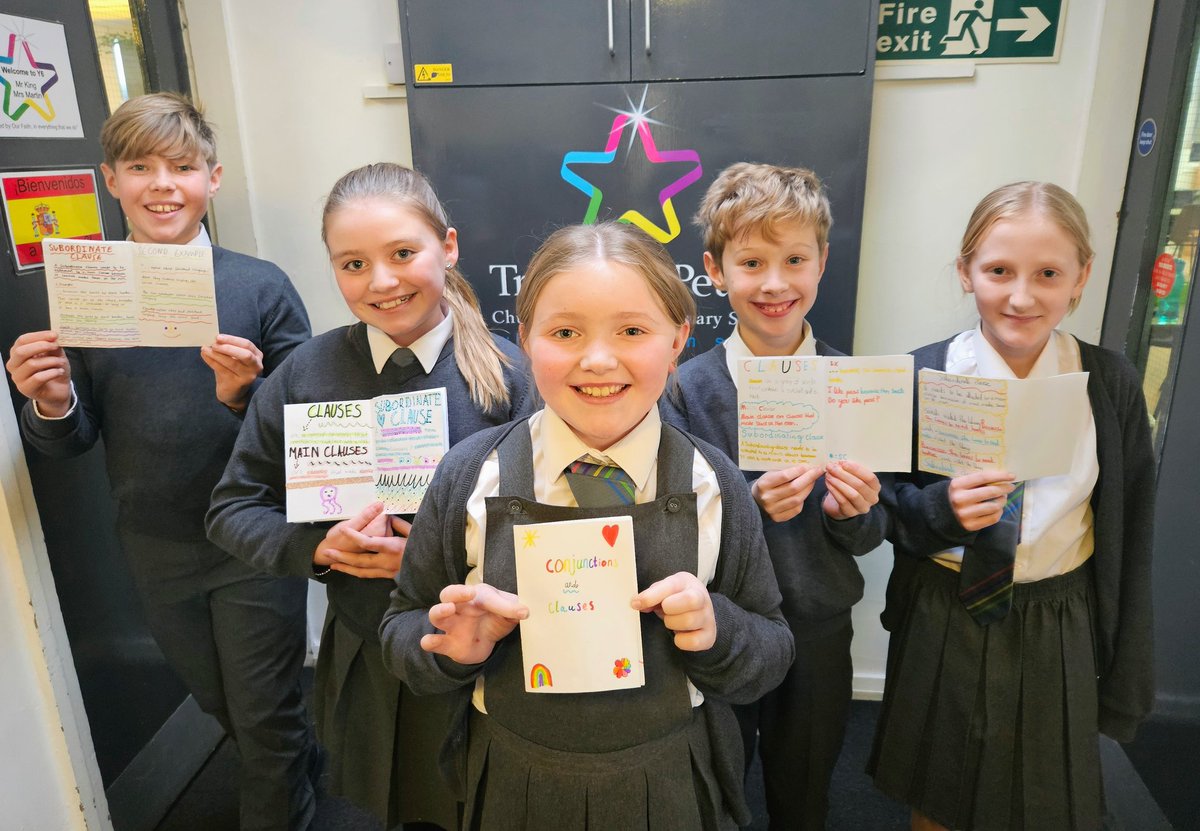 Year6TSP's tweet photo. Is there a better way of memorising coordinating and subordinating conjunctions than through very catchy pop songs?! We think not. 🎶 We were then shown how to create zines to record our revision notes. 📝 #TSPWriting https://t.co/gavsf5r9aw
