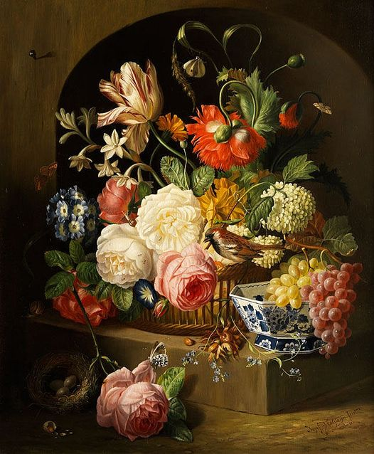 🎨” Floral Still Life with Chinavase ” Artist Josef Holstayn, born in 1930 in Vienna. Austrian painter …