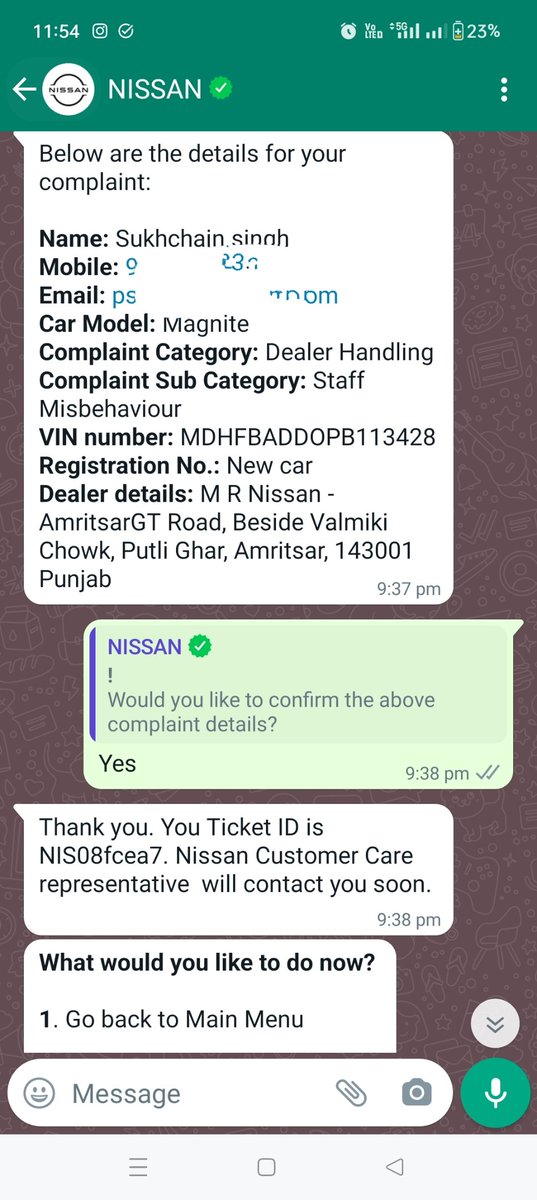 JotPadda7's tweet photo. @Nissan_India @Nissan @Nissan_India @Nissan  No action has taken regarding attached Ticket ID (complain) https://t.co/cqPcxdp6ax