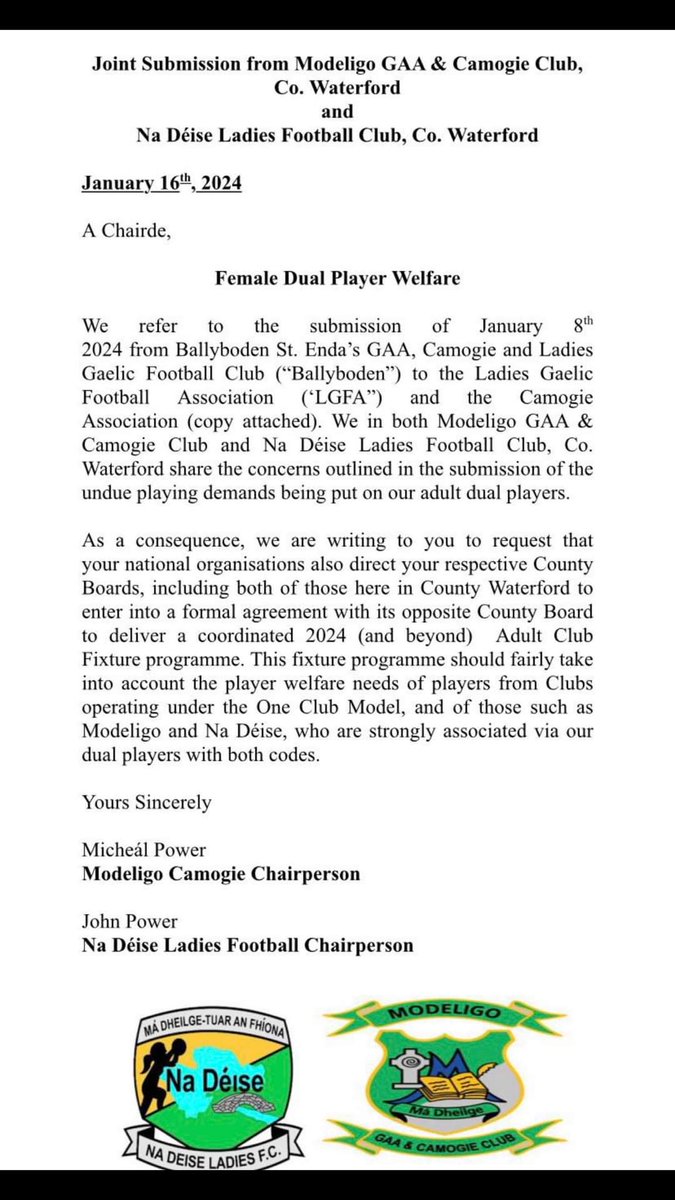 Modeligo GAA & Camogie club tweet media