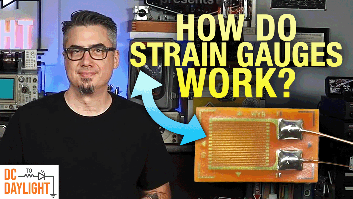 How do strain gauges work? On #DCtoDaylight, Derek explores these interesting sensors, including how they're constructed, how they're applied to a mechanical structure to measure deformation, and more bit.ly/48AbMbz