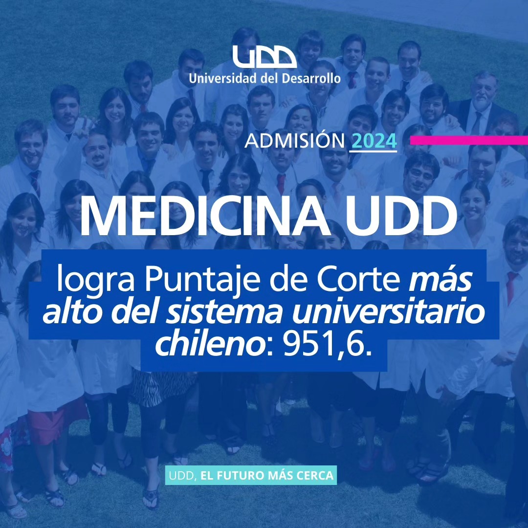 Facultad de Medicina CAS UDD (@udd_fm) on Twitter photo ¡Estamos orgullosos!
Nuestra carrera de #Medicina <a href="/UDD_FM/">Facultad de Medicina CAS UDD</a> marcó un hito al lograr el Puntaje de Corte de 951,6 puntos, siendo el más alto del sistema universitario chileno en este Proceso de Admisión 2024.
#Admisión2024 #Admisión #UDD #FacultadMedicinaUDD ¡Estamos orgullosos!
Nuestra carrera de #Medicina <a href="/UDD_FM/">Facultad de Medicina CAS UDD</a> marcó un hito al lograr el Puntaje de Corte de 951,6 puntos, siendo el más alto del sistema universitario chileno en este Proceso de Admisión 2024.
#Admisión2024 #Admisión #UDD #FacultadMedicinaUDD