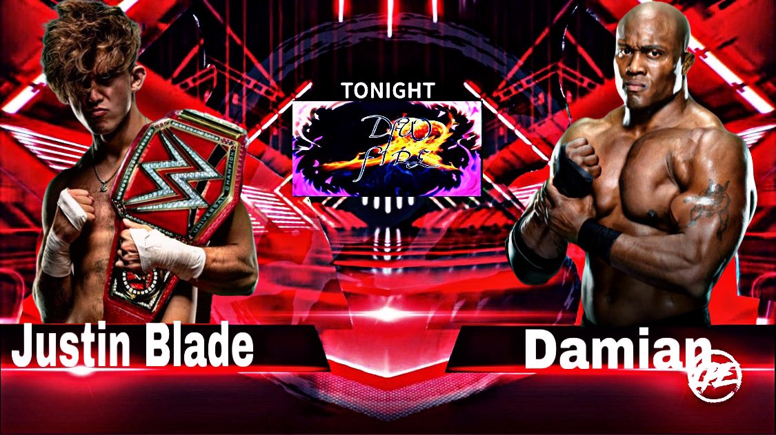 DFW_Wrestling's tweet photo. Anyways

MAKE SURE you tune into #DFWFire Tomorrow night 

where fire world champion Justin Blade (@RealJustinBlade) battles Damian (@Damian_D_3rd) in a huge championship contenders match!

Dont miss it! https://t.co/7b1LngHcUq