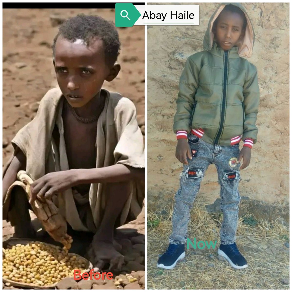 Abay Haile (~14) is a resident of #Siye Tabia in Abergele Yechla Woreda, Central Tigray. Due to the ongoing #Tigray war and shortage of rainfall in the area, he is one of those affected by the #TigrayFamine and drought. 1/2