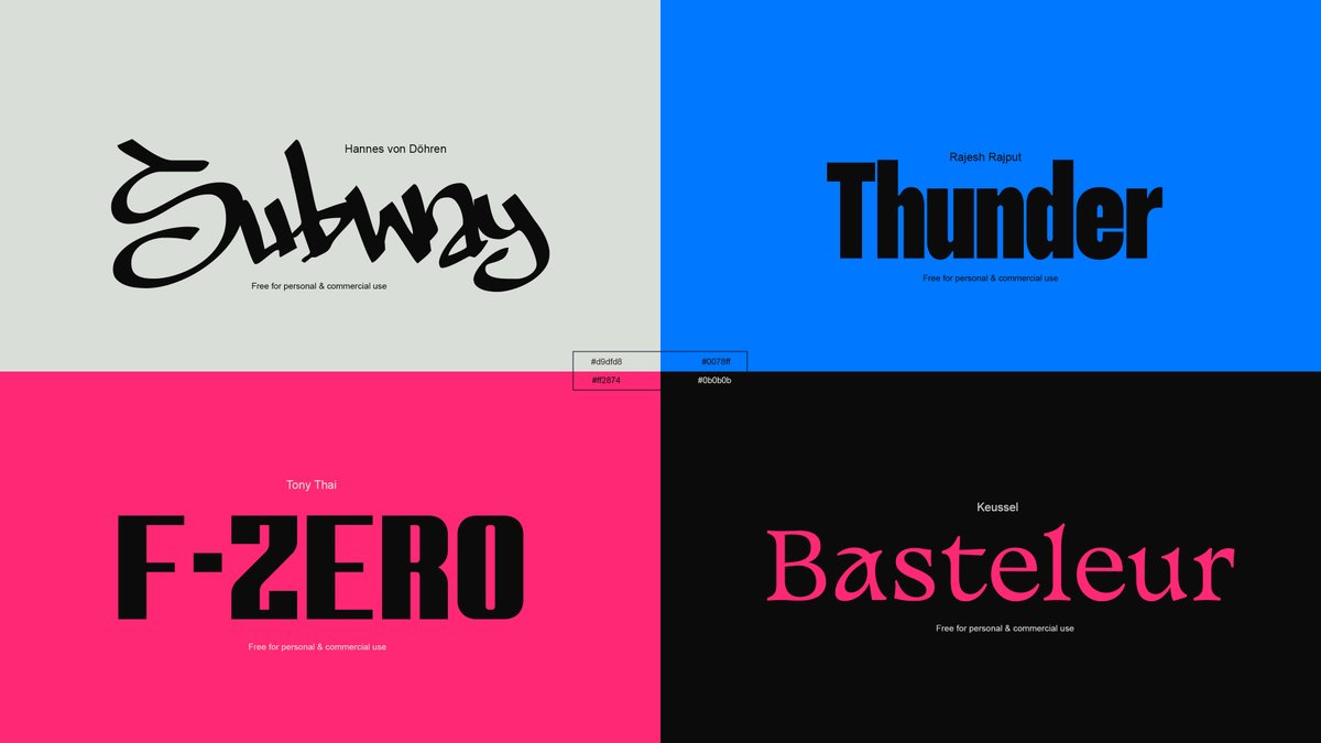 For my graphic designers,  

Wanted to share some of the newest fonts I thought had really awesome characteristics. 

All free for commercial use.
bit.ly/48GTcyr