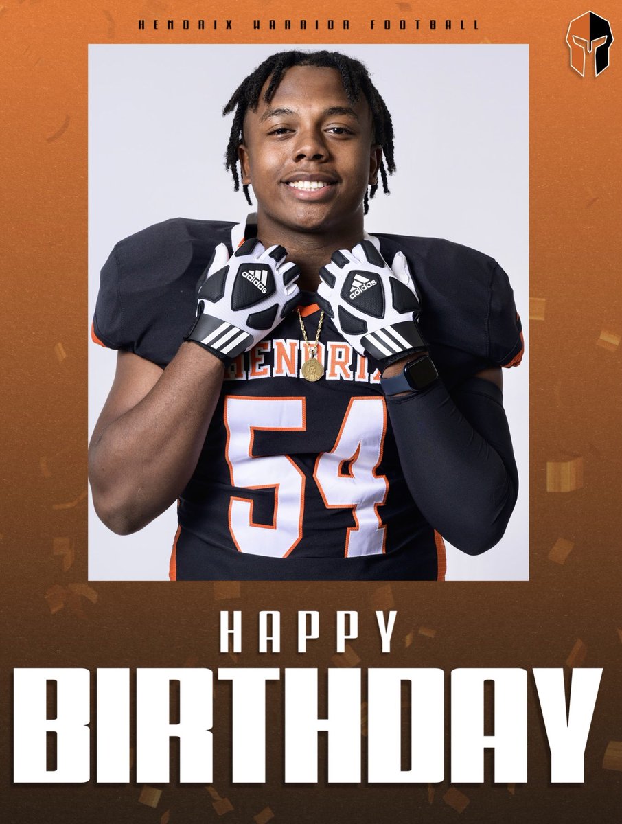 Happy Birthday to Hendrix Warrior #54 @TristianJohns17 DL out of Christian Brothers HS (TN) ❕⬛️⬛️ We hope you have a great day🎂🎁 @HendrixFootball @CBHS_Football