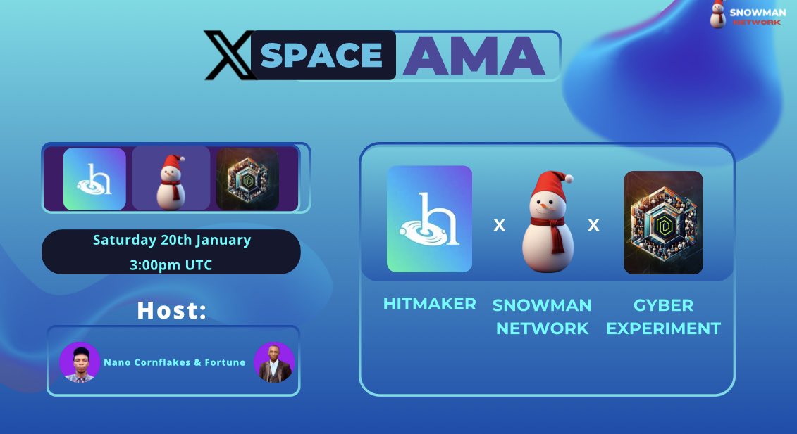 Set your reminders!🌟
 Brace yourself for an out-of-this-world experience with the upcoming X space for web3 projects! Get ready to dive into a galaxy of innovation, where creativity knows no bounds! 🚀✨ #Web3 #XSpace_AMA #NFTs 

Saturday, 3:00PM UTC 
🔥