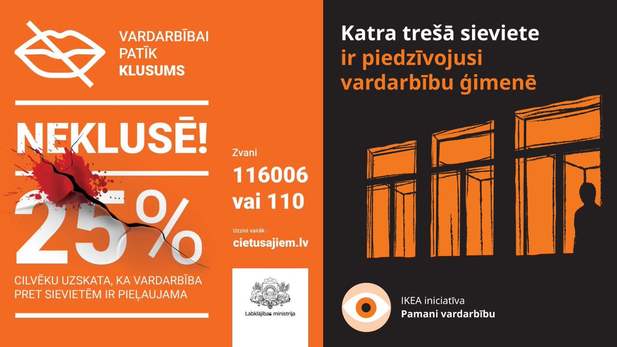 ⚖️ TA aizsardzībai pret vardarbību nodrošina:
⚖️ palīdzību cietušajiem kriminālprocesā;
💵 valsts kompensāciju cietušajiem tīšos noziedzīgos nodarījumos.
Neesi vienaldzīgs un neklusē! (<a href="/Lab_min/">Labklājības min</a>)
💡Tā nav tikai ģimenes lieta: ikea.lv/lv/pamani-vard…
🔗ta.gov.lv/lv/jaunums/pam…