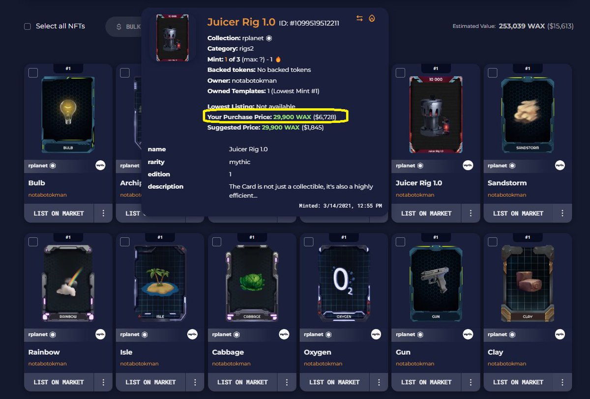 BlockchainCards's tweet image. #rplanet was the worst move I made in the NFT bull run of 2021. Even worst then turning down three bored aps at $1200 each. What rplanet did to some of us was criminal. $WAXP