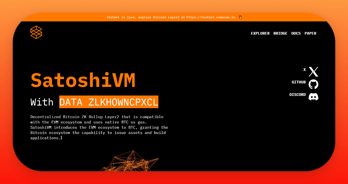 @SatoshiVM
$SAVM is a technology that allows Bitcoin to work with Ethereum’s EVM ecosystem. This means that Bitcoin can now create new assets and applications. SatoshiVM uses a decentralized Bitcoin ZK Rollup Layer2