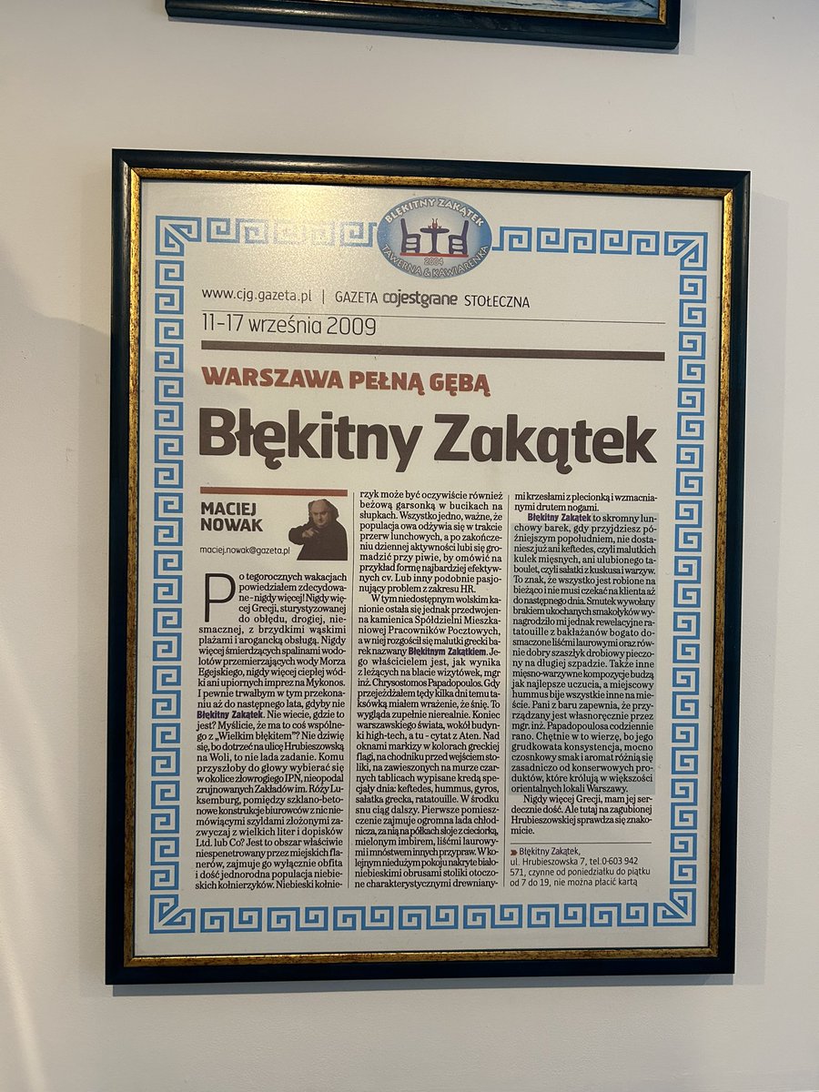 dziadkowiebiz's tweet photo. UWAGA!!! #Warszawa
Pan Chrysostomos pochodzi z Cypru, ale od prawie 20 lat prowadzi restaurację z kuchnią grecką na warszawskiej Woli. Oprócz przyrządzania lokalnych potraw pasjonuje się turystyką - oprowadza po Warszawie i Krakowie turystów przyjeżdżających do Polski z Grecji. https://t.co/fDSWmEm4ma