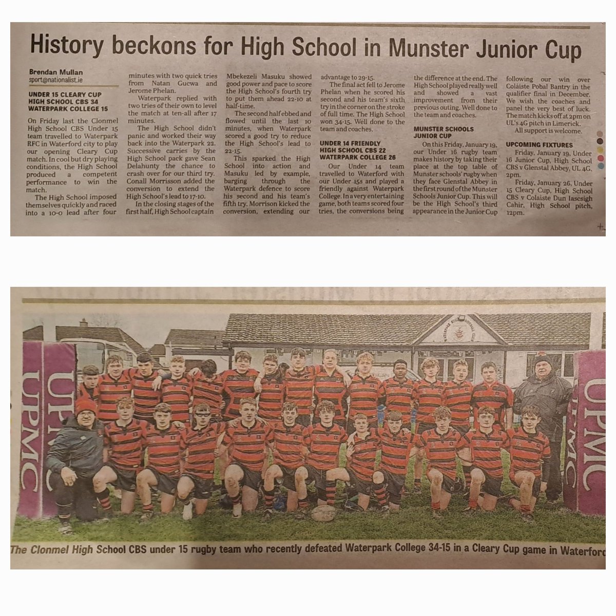 Fantastic coverage of our Rugby News in this week's @TheNationalist 🏉🔴⚫️🏉
#rugbynews #schoolrugby 🏉