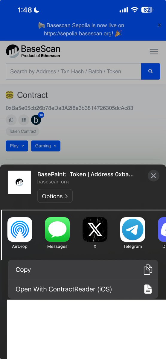 backseats_eth's tweet image. We just made it easier to get to @ContractReader from any contract you&apos;re on from any Etherscan link:

We have iOS and macOS Shortcuts!

It works on Mainnet, Goerli, Sepolia, Base, Optimism, Arbitrum, Polygon, and BSC.

(links and installation instructions in thread below)