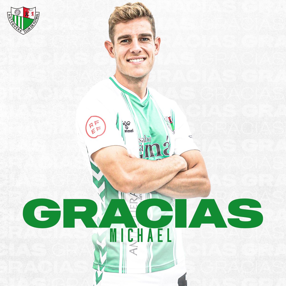 AntequeraCF's tweet photo. 🟢 𝗢𝗙𝗜𝗖𝗜𝗔𝗟 | El #AntequeraCF y @CorpasMichael separan sus caminos tras tres temporadas en la disciplina blanquiverde.

👏 Muchas gracias por tu compromiso y profesionalidad, Michael. El Maulí siempre será tu casa.

#JuntosHacemosHistoria https://t.co/VtGnU4c8dN