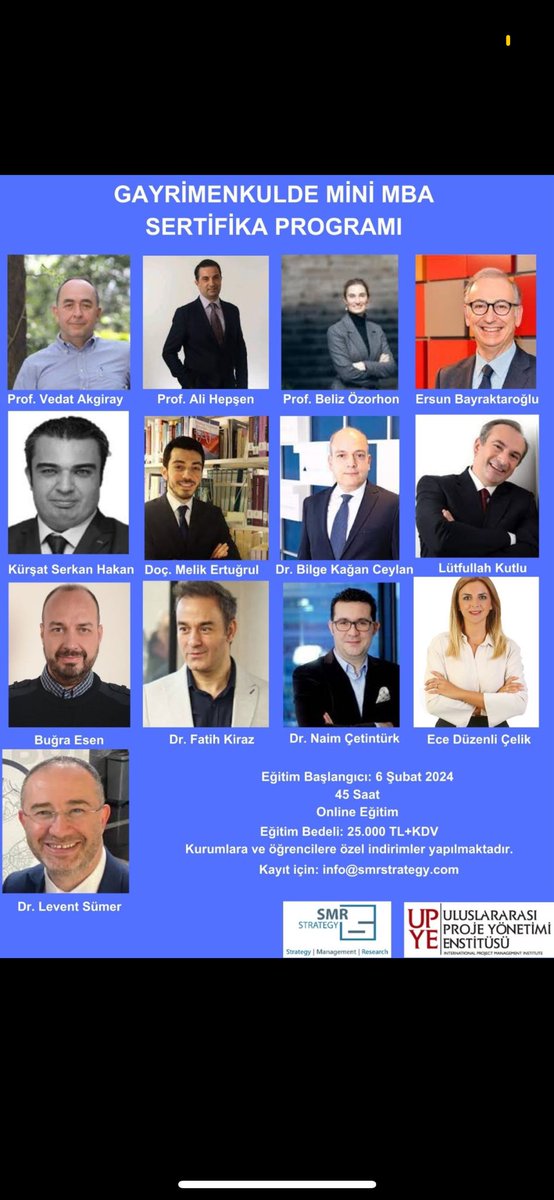 Dr. Levent Sümer (@lsumer) on Twitter photo Gayrimenkulde mini MBA sertifika programı kayıtları devam ediyor. Bilgi ve kayıt için: info@smrstrategy.com
<a href="/SmrStrategy/">SMR Strategy</a> Gayrimenkulde mini MBA sertifika programı kayıtları devam ediyor. Bilgi ve kayıt için: info@smrstrategy.com
<a href="/SmrStrategy/">SMR Strategy</a>