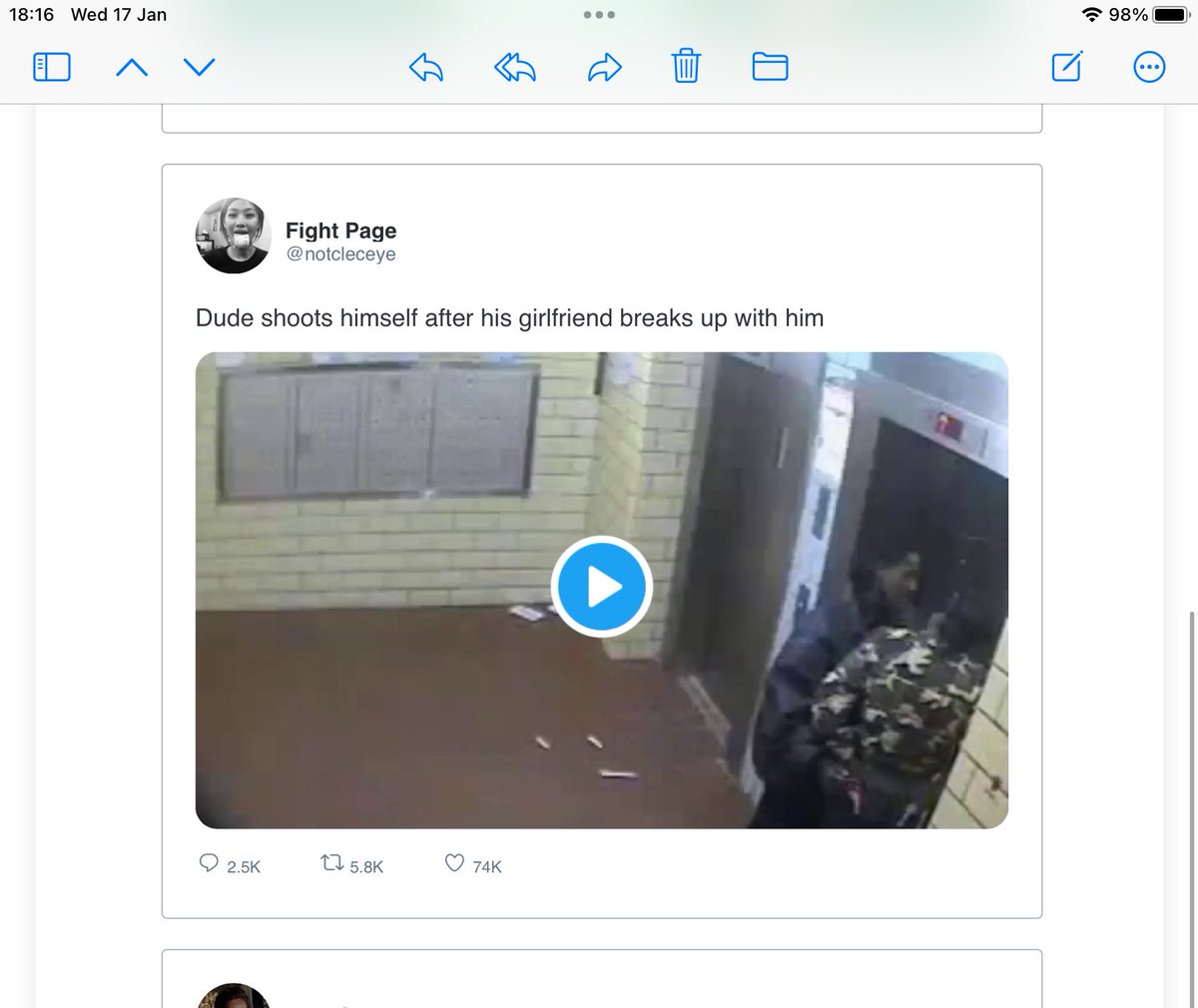 We all know that Twitter has turned into sewer &amp; has little moderation, but X is also *actively* promoting very bad things

Was sent this today by <a href="/X/">X</a> in their daily email … a video of a guy shooting himself

A human being’s tragic death monetised for likes &amp; retweets

Dystopian