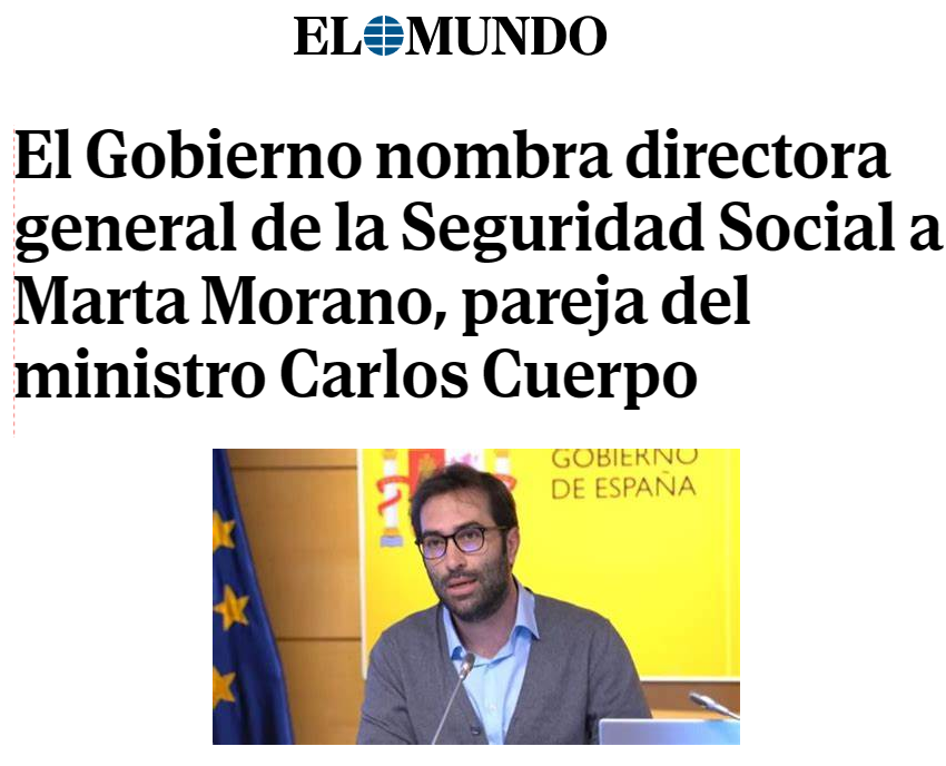 CCivicaCatalana's tweet photo. El marido de la ministra Nadia Calviño
La mujer del ministro José Manuel Albares
La hermana del ministro Oscar Puente
La pareja del ministro Carlos Cuerpo

Qué suerte tienen que los candidatos más idóneos del mundo para ocupar los cargos pagados con sueldazos sean sus familiares. https://t.co/K0SrFxST7l