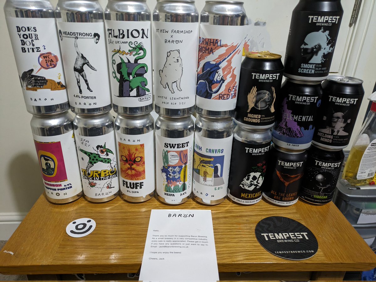 2 boxes from <a href="/brewserbeer/">Brewser</a> this month the Baron Brewing big box and the <a href="/TempestBrewCo/">Tempest Brewing Co</a> barrel aged box. 

If you like beer and haven't checked out brewser yet then why not.

 Here's a £8 off your first box. Use coupon: REFMV429DHFVR at checkout! brewser.beer