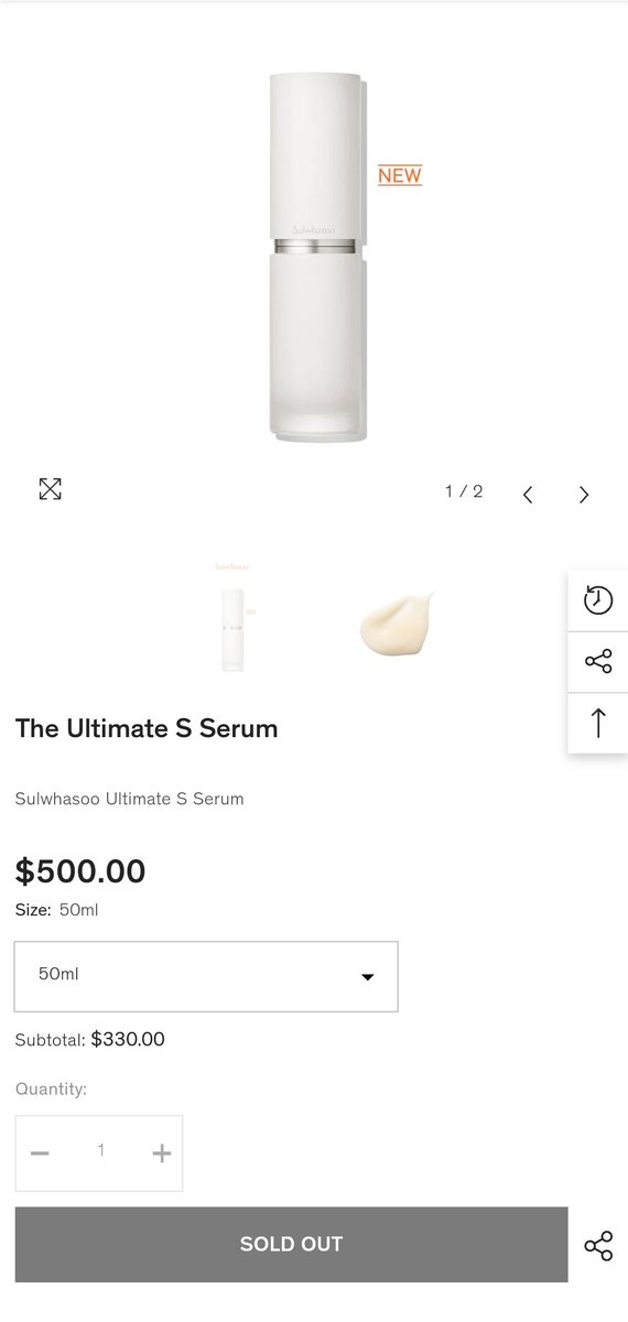 The Ultimate S Serum is already sold out (50ml biggest size) on Sulwhasoo's Singapore site 

ROSÉ FOR SULWHASOO
#ROSÉXSULWHASOO #ROSÉ