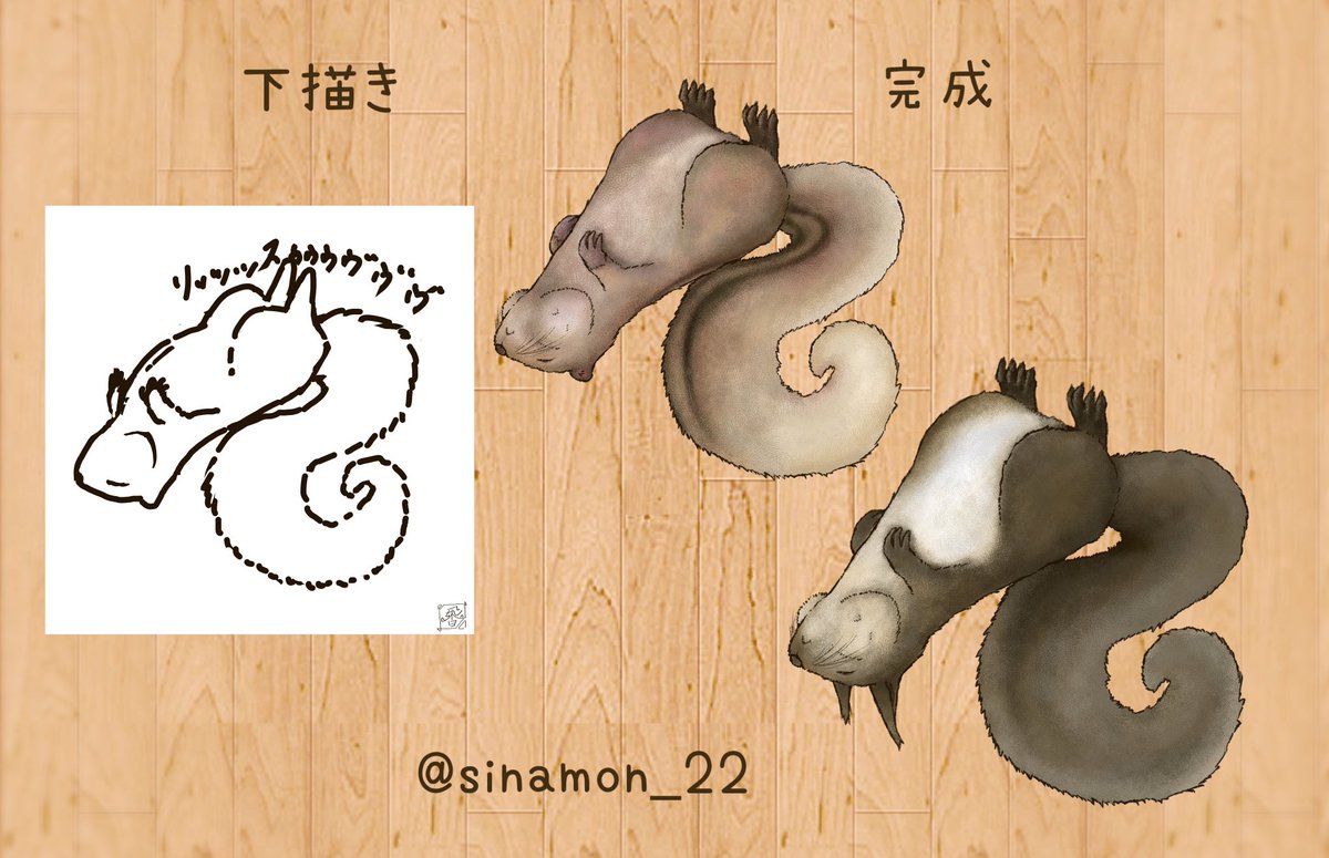 1月のsuzuri【香モン ブランド】 『ぐるぐるごろん』をテーマに、猫・フェレット・リスを描きました✨ 後ほどsuzuriで販売いたします!!! (猫も差分あります。シャムとロシアンブルーです。) 𝙐𝙍𝙇 https://suzuri.jp/Kamon22 #香辛料シナモン